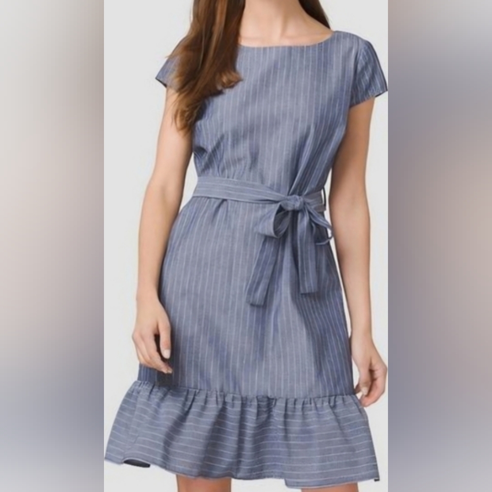 Westport Blue Sheath Midi Dress Sleeveless Crew Neck